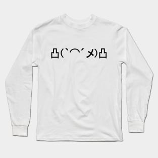 Mo' Angry Japanese Emoticon Kaomoji Long Sleeve T-Shirt